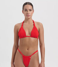 Load image into Gallery viewer, Beachlife | Fiery Red Triangle Bikini Top
