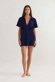 Ralph Lauren | Terry Collar Dress | Navy