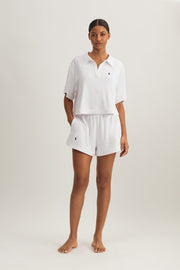 Ralph Lauren | Terry Collar Shirt & Short Set | White