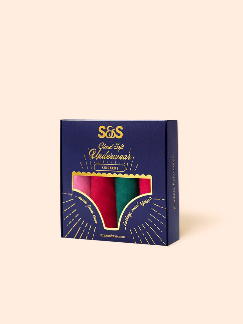 Stripe & Stare | The Original Knicker Four Pack | Mistletoe Kisses