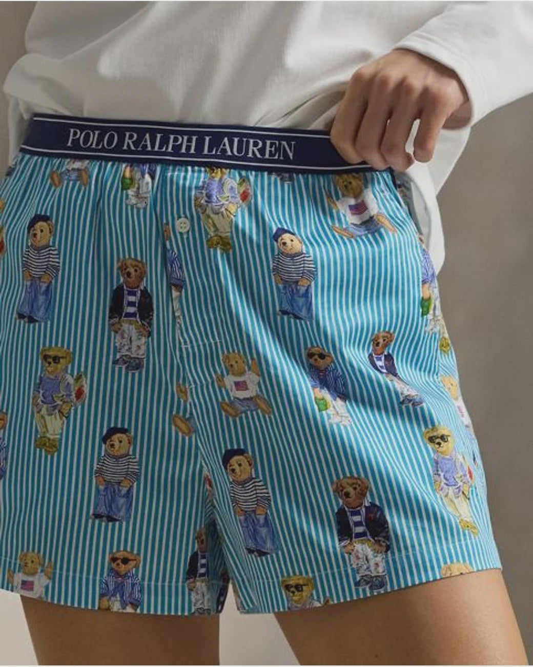 Ralph Lauren | Polo Bear Cotton Boxer Short | Aqua Mist