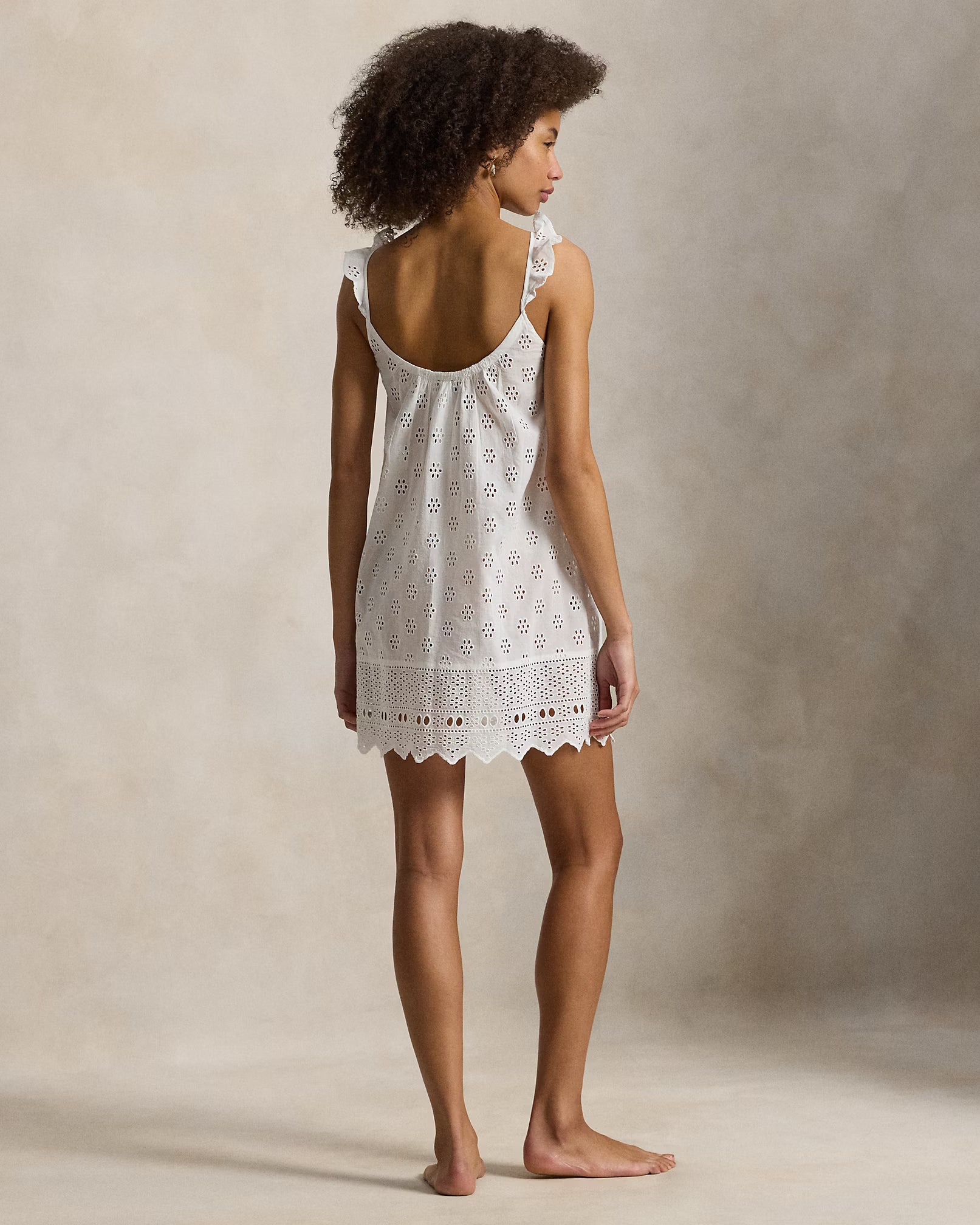 Polo Ralph Lauren | Cotton Eyelet Mini Nightdress | Cloud White