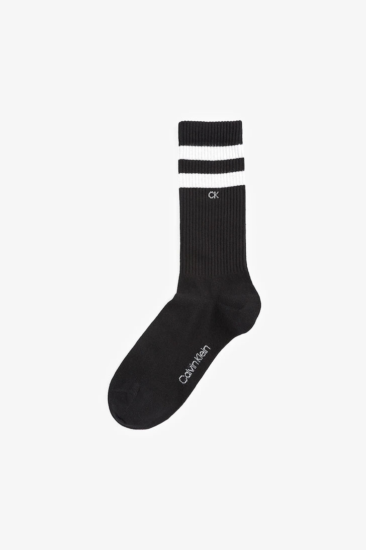 Calvin Klein | 2 Pack Striped Crew Socks Mens | Black