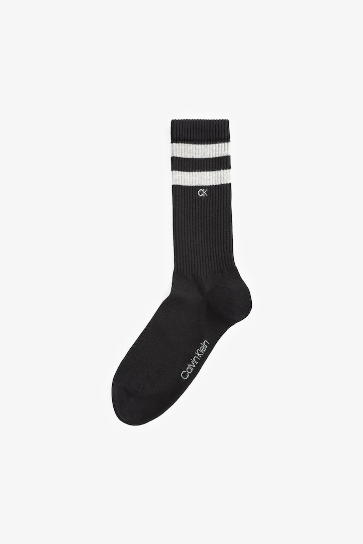 Calvin Klein | 2 Pack Striped Crew Socks Mens | Black