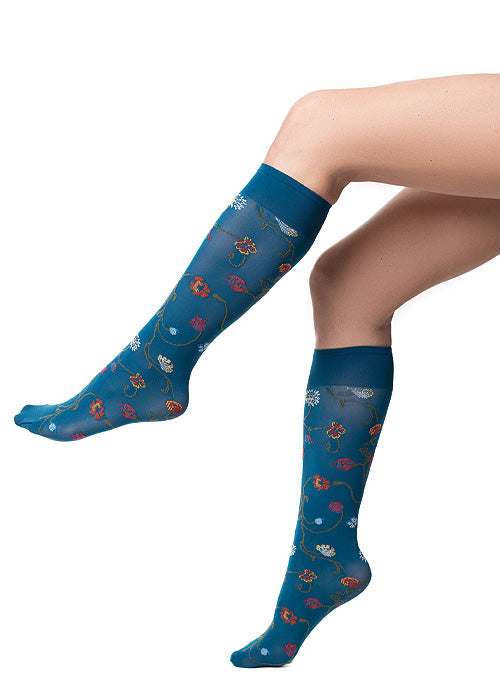 Trasparenze Platino Floral Knee High Socks
