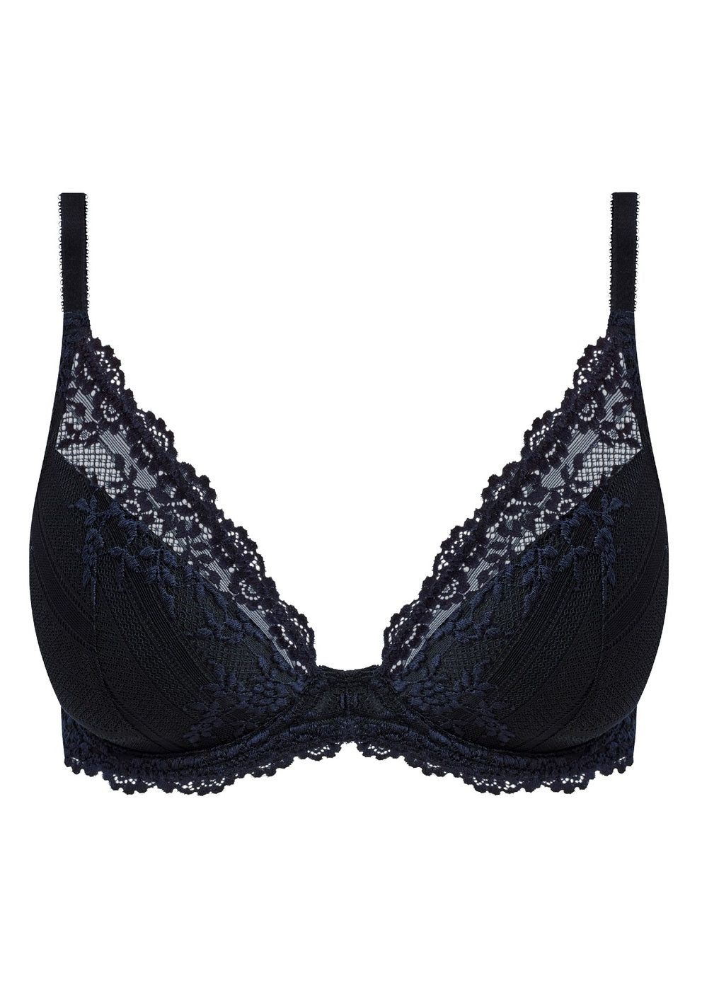 Wacoal | Embrace Lace Plunge | Black/ Night Sky