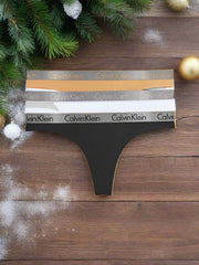 Calvin Klein | 3 Pack Bikini Thong | Orange/Black/White