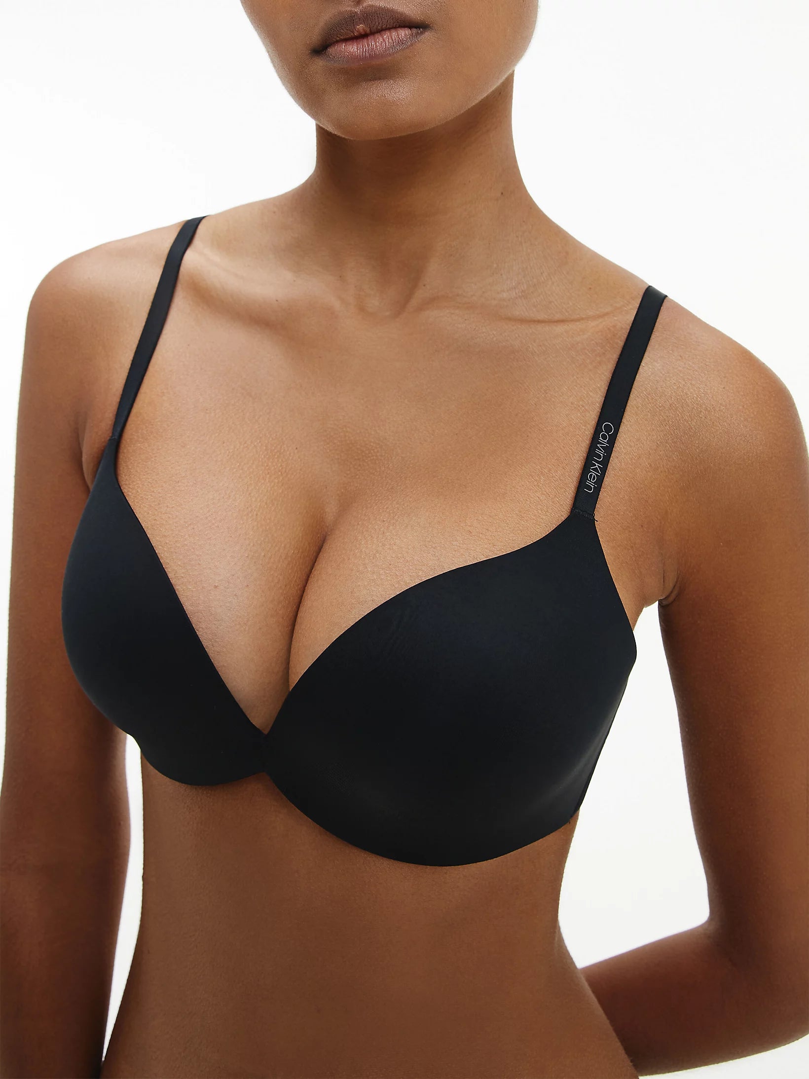 Calvin Klein Push Up Plunge Bra Black Prettylovelylingerie
