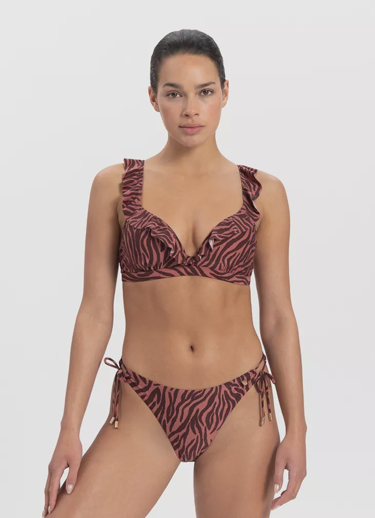 BeachLife | Zebra Ruffle Bikini Top
