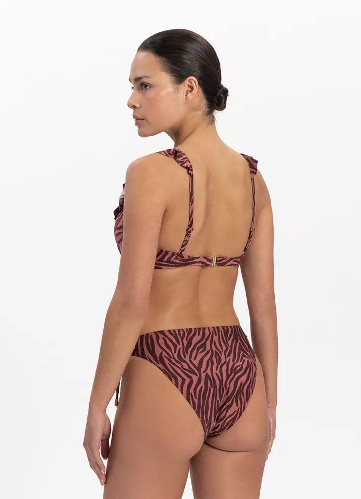 BeachLife | Zebra Ruffle Bikini Top