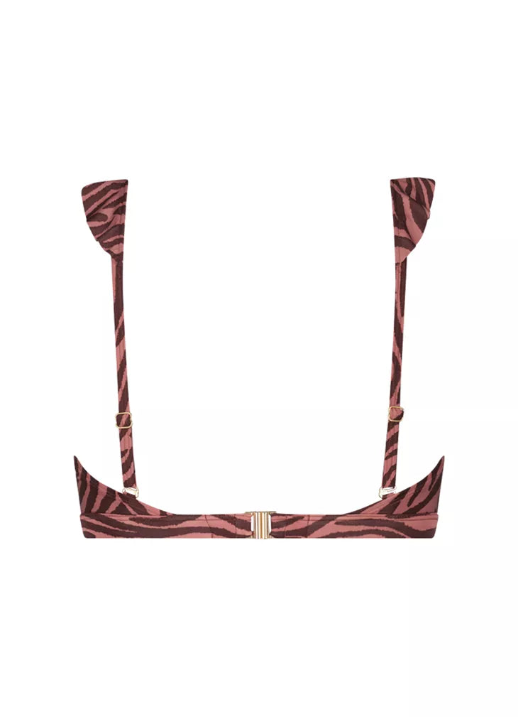 BeachLife | Zebra Ruffle Bikini Top