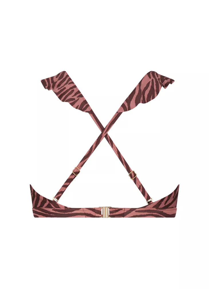 BeachLife | Zebra Ruffle Bikini Top