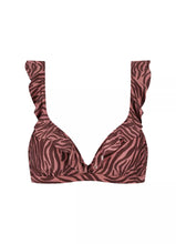 Load image into Gallery viewer, BeachLife | Zebra Ruffle Bikini Top
