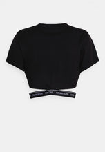 Load image into Gallery viewer, Calvin Klein | Cropped Logo Wrap Tee | Black
