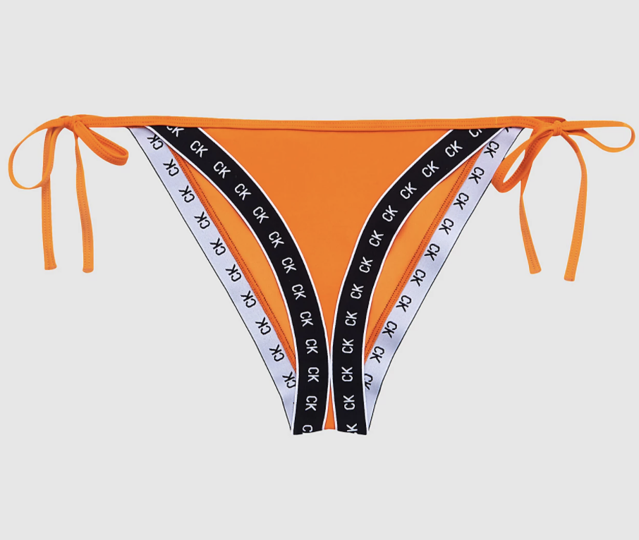 Calvin Klein | Core Mono Tape Tie Side Bikini Bottoms | Vermillion