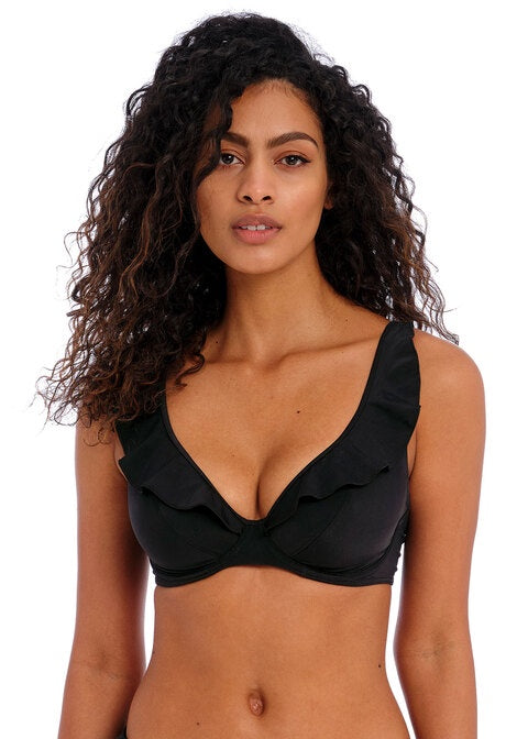 Freya | Jewel Cove High Apex Top | Black