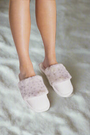Pretty You London | Danni Slippers | Snow Leopard
