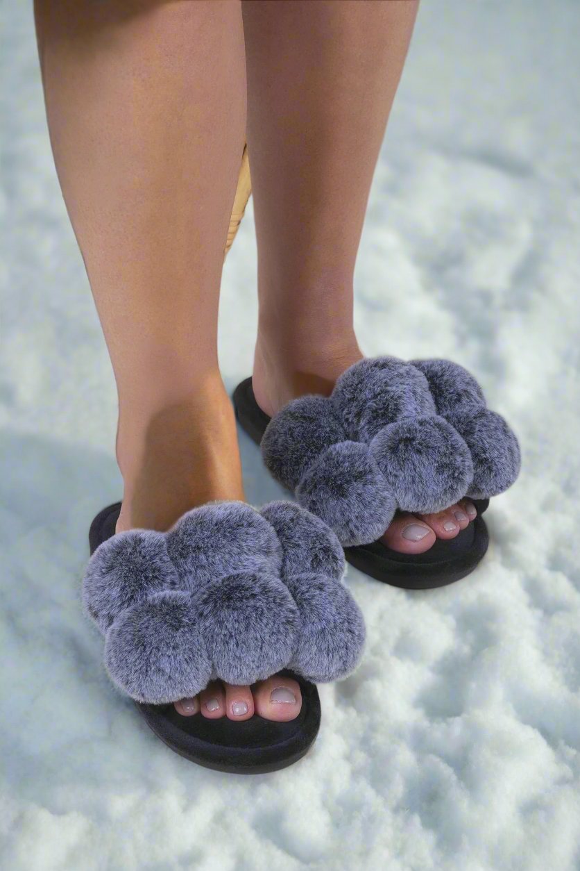 Pretty You London | Dolly Slippers | Black