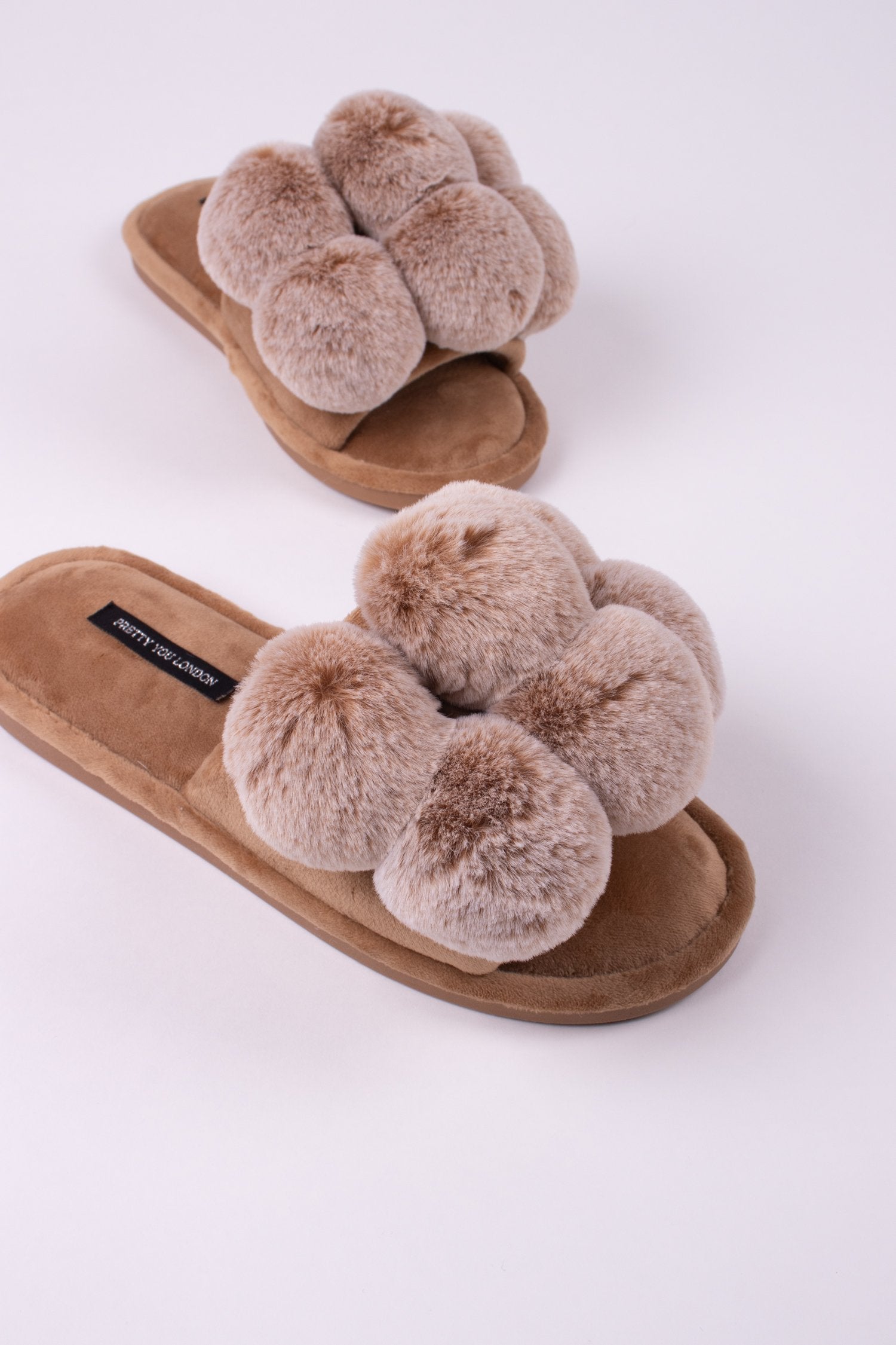 Pretty You London | Dolly Slippers | Caramel