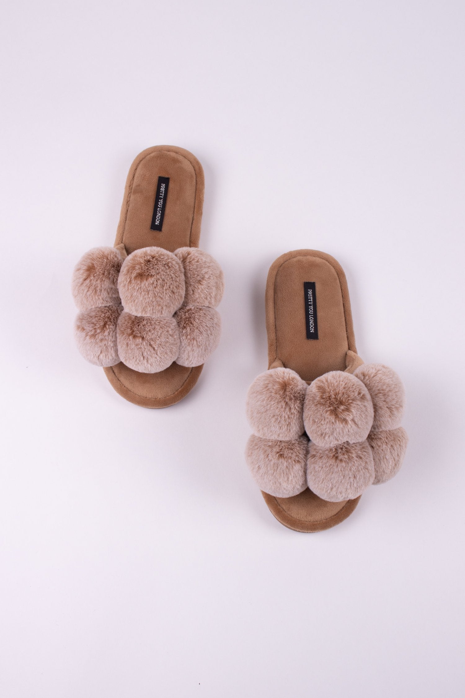 Pretty You London | Dolly Slippers | Caramel