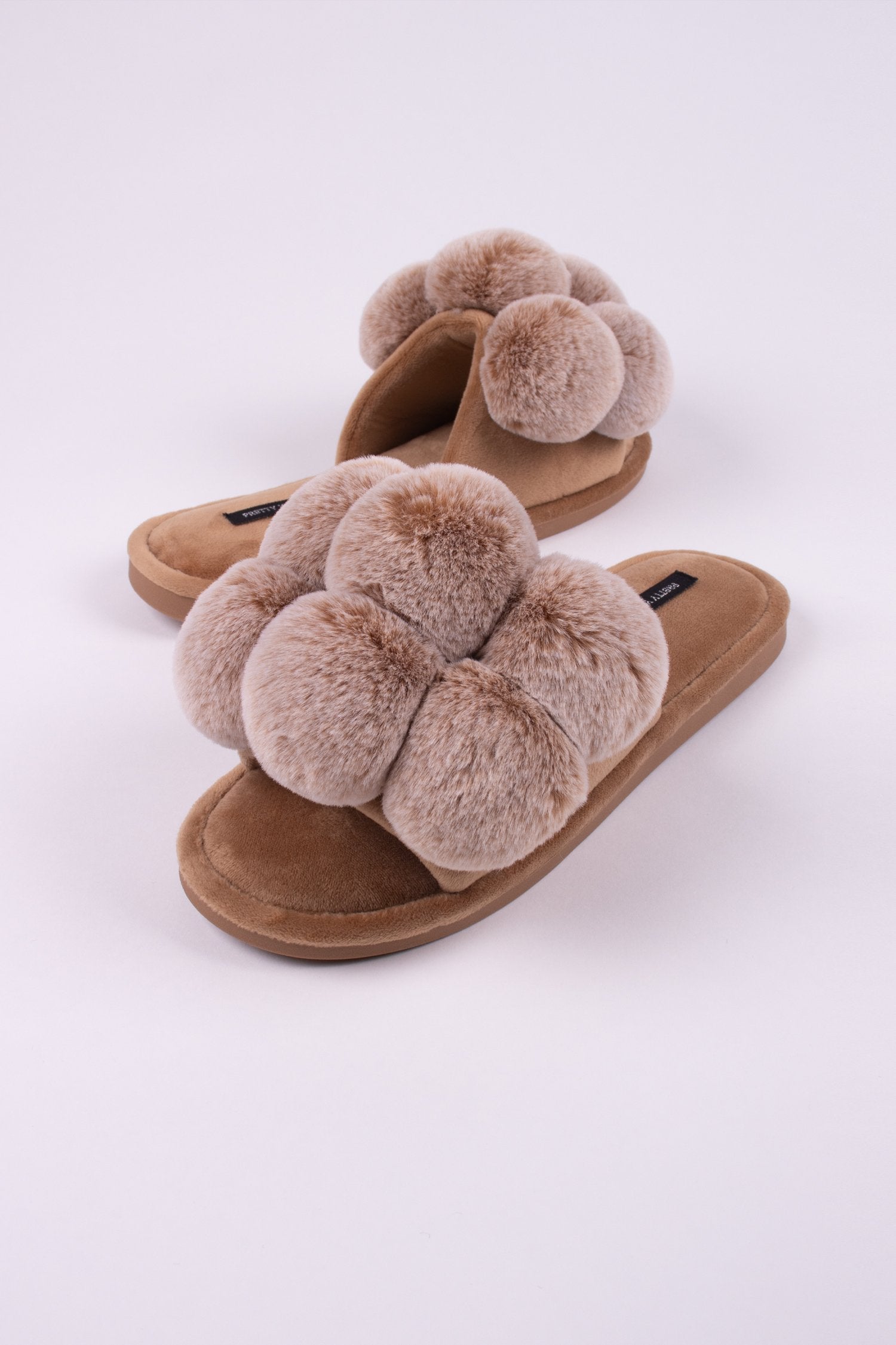 Pretty You London | Dolly Slippers | Caramel