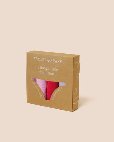 Stripe & Stare | Thong Four Pack | Pink & Red