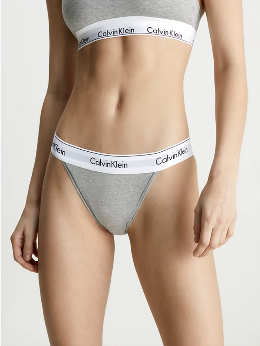 Calvin Kein | Modern Cotton High Leg Tanga | Grey Heather