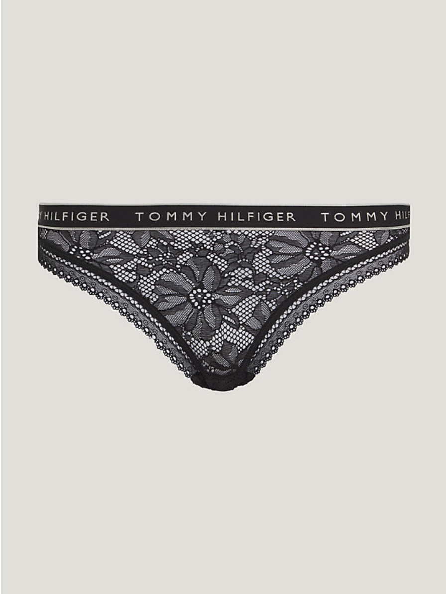 Tommy Hilfiger | Floral Lace Thong | Black