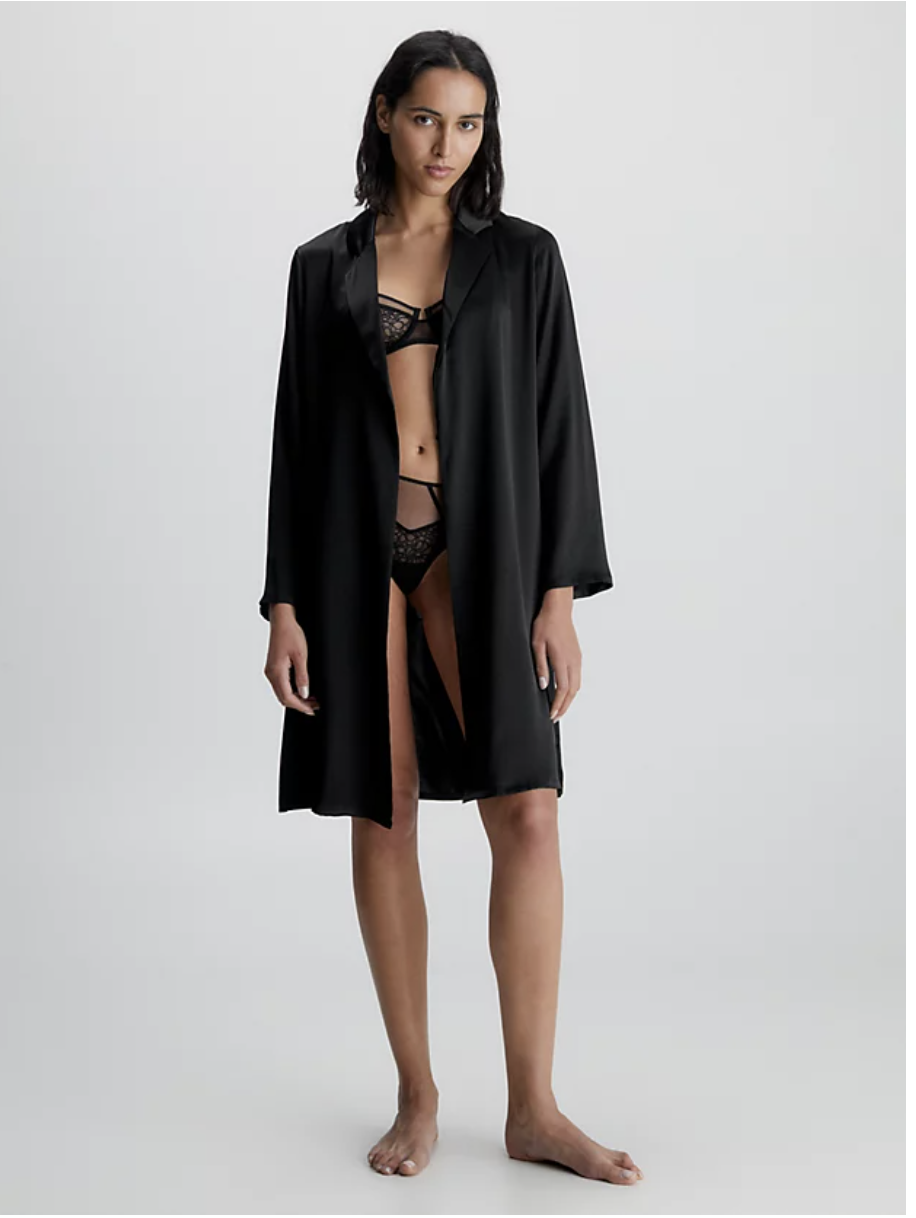 Calvin Klein | Silk Robe | Black