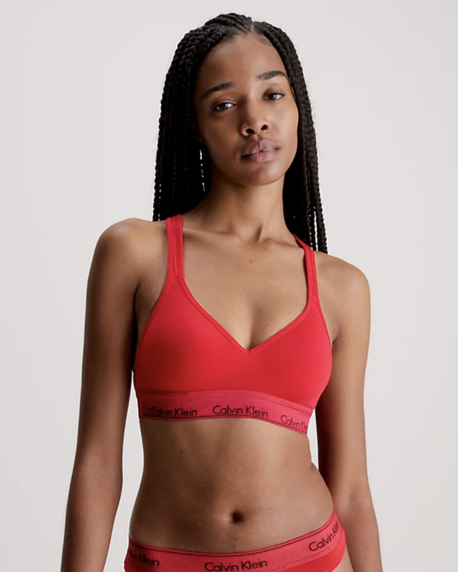 red calvin klein bralette
