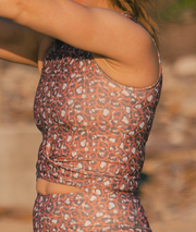 West 79 | Twist Front Top | Coral Leopard