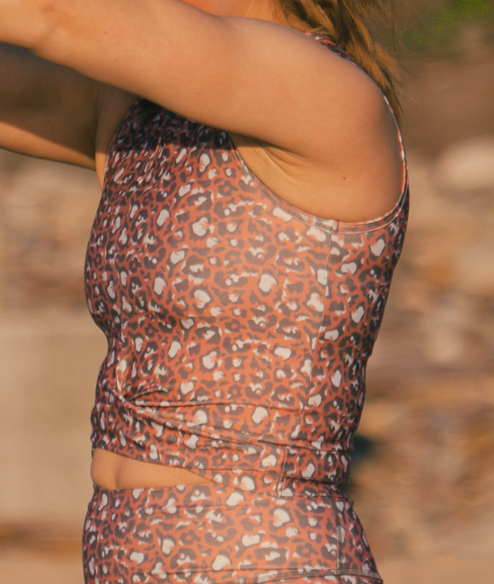 West 79 | Twist Front Top | Coral Leopard