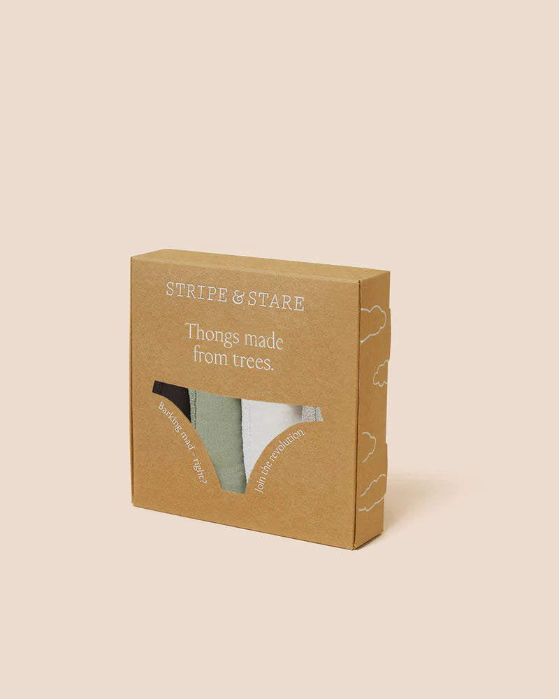 Stripe & Stare | Thong Four Pack | Basics Mix