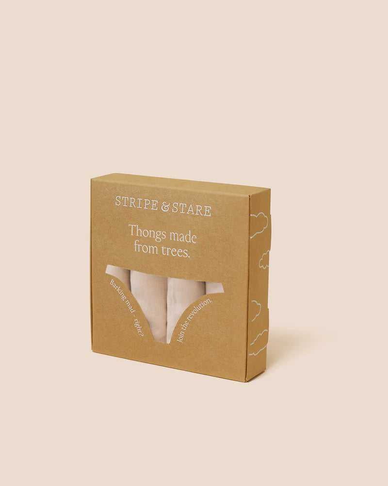 Stripe & Stare | Thong Four Pack | Sand