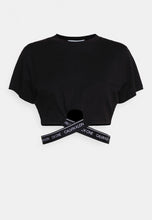 Load image into Gallery viewer, Calvin Klein | Cropped Logo Wrap Tee | Black
