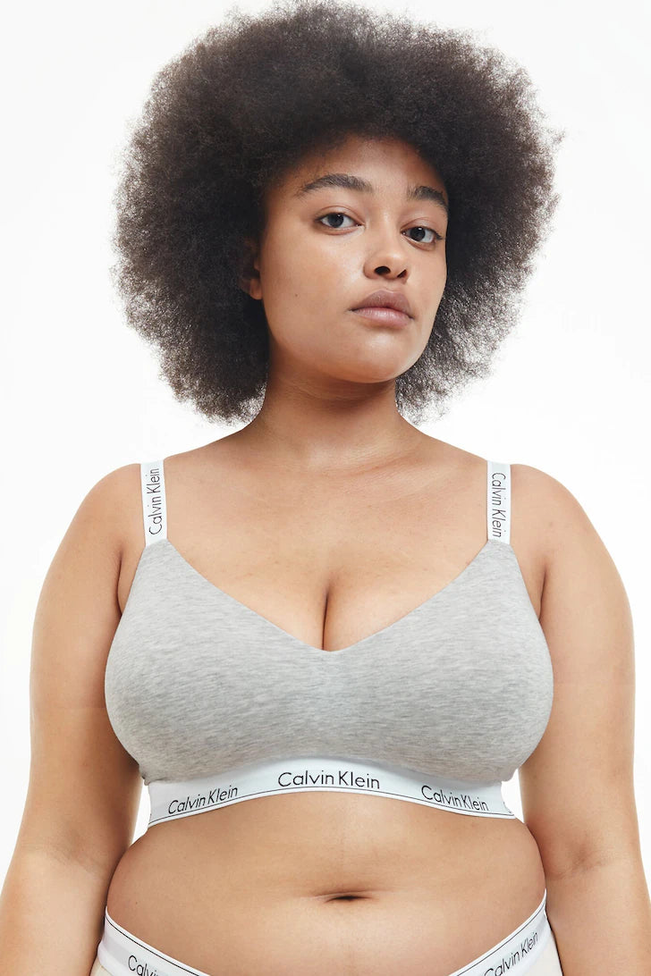 Calvin Klein  Modern Cotton Plus Size Bralette Grey – Prettylovelylingerie
